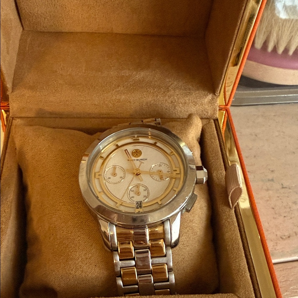 Tory Burch Silver and Gold Watch